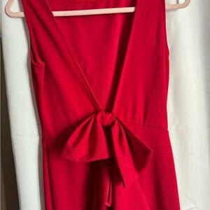 Fashion Nova Red Tie Front Cocktail Dress